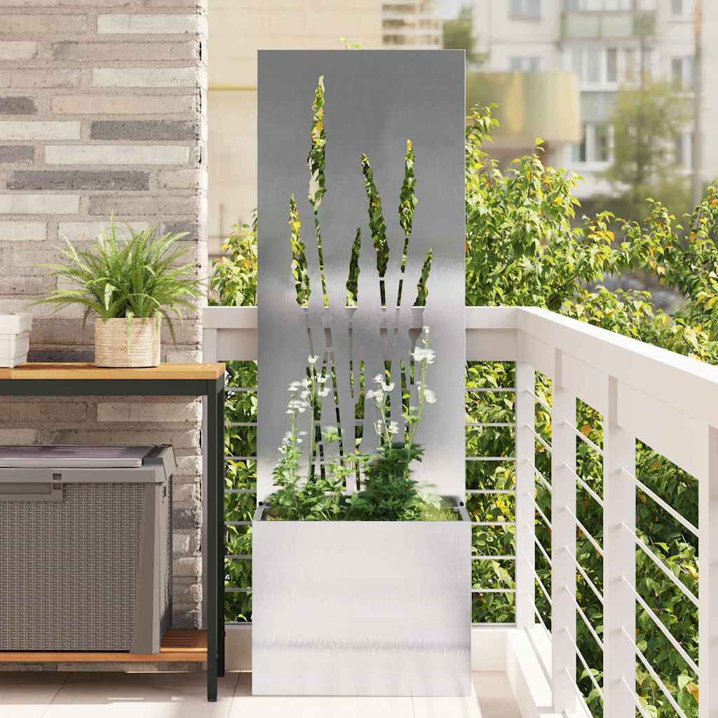 vidaXL Garten Sichtschutz-Leinwand Silber 50 x 32 x 150 cm Edelstahl