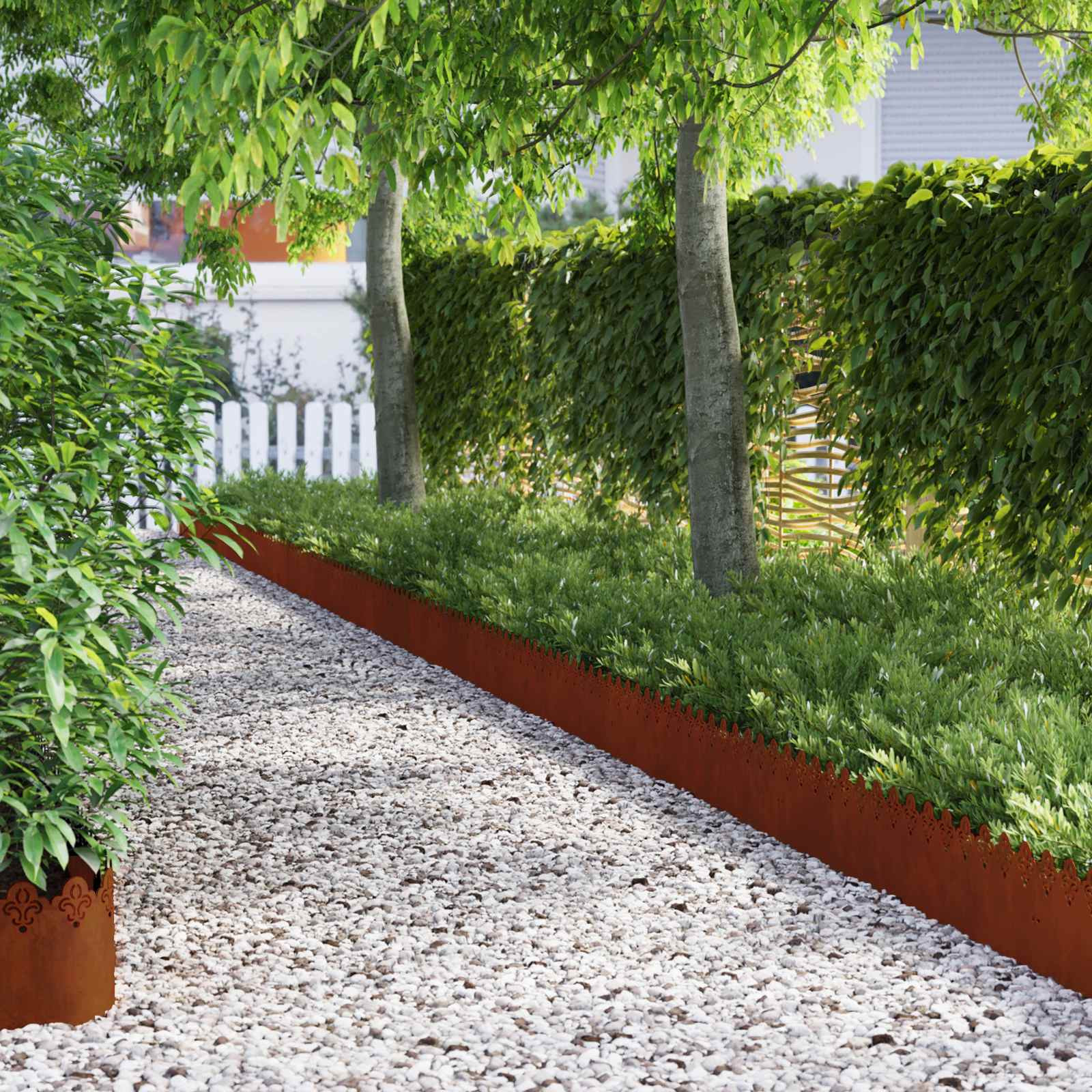vidaXL Rasenkanten 30 pcs 103 x 0,05 x 22 cm Wetterfeststahl Rostig