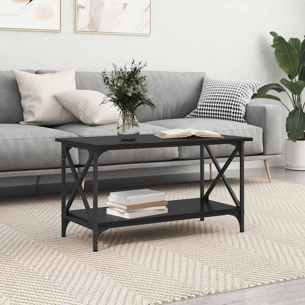 vidaXL Couchtisch Schwarz Eichen-Optik 80 x 45 x 45.5 cm Holzwerkstoff