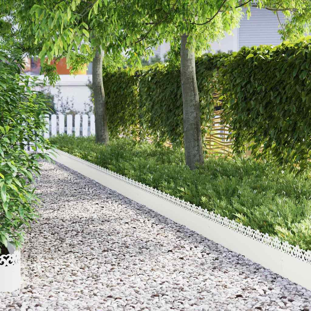 vidaXL Rasenkanten 20 pcs 103 x 0,05 x 22 cm Stahl Weiß
