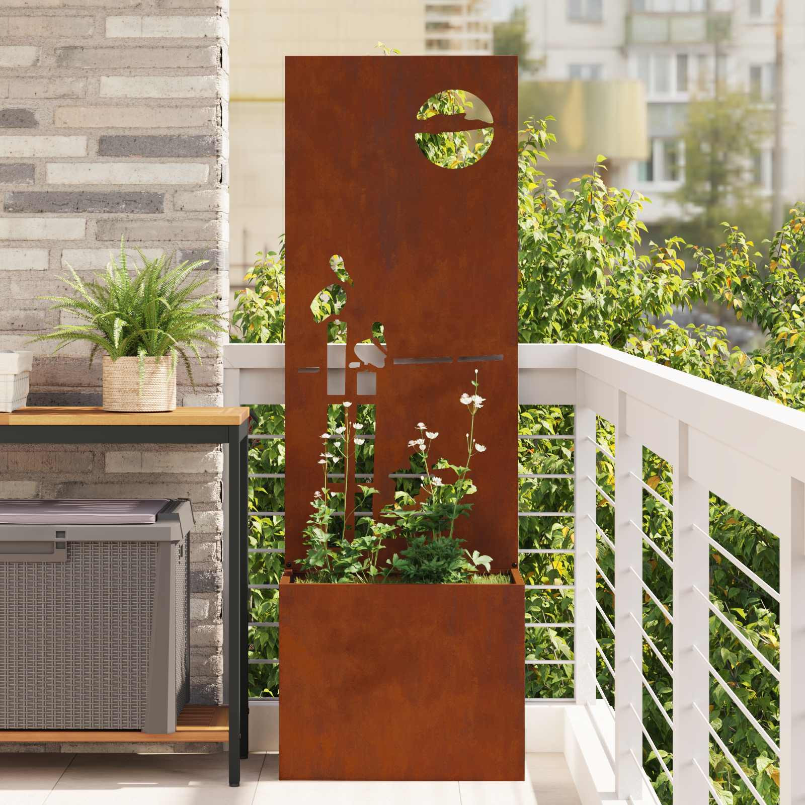 vidaXL Garten Sichtschutz-Leinwand Rostig 50 x 32 x 150 cm