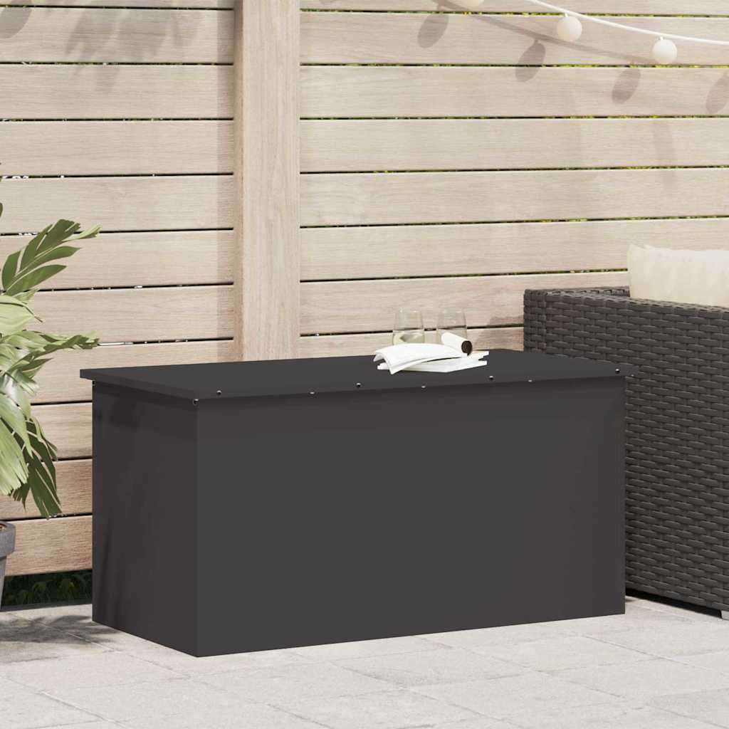 vidaXL Gartenlagerkissenbox Stahl 100 x 50,5 x 50 cm 220 Schwarz
