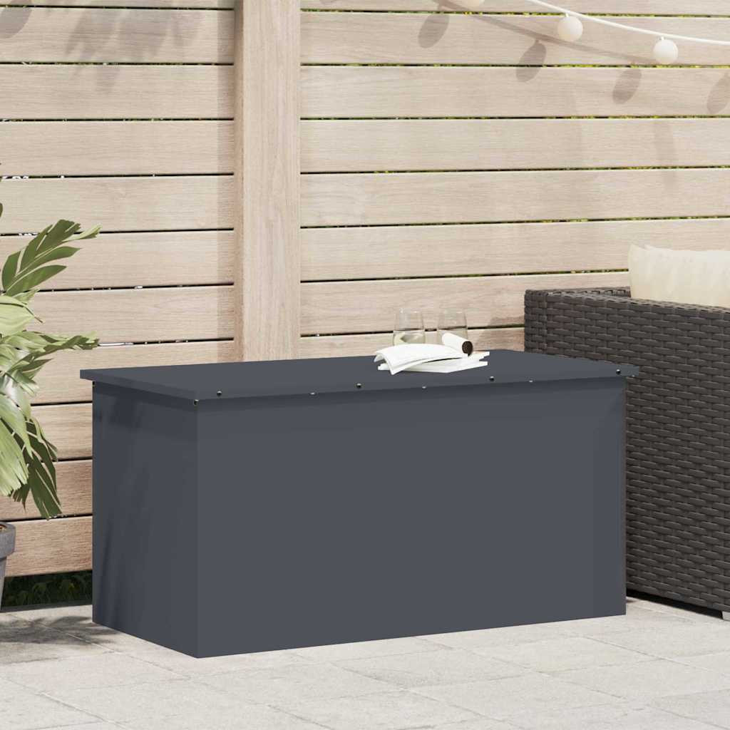 vidaXL Gartenlagerkissenbox Stahl 100 x 50,5 x 50 cm 220 Anthrazit