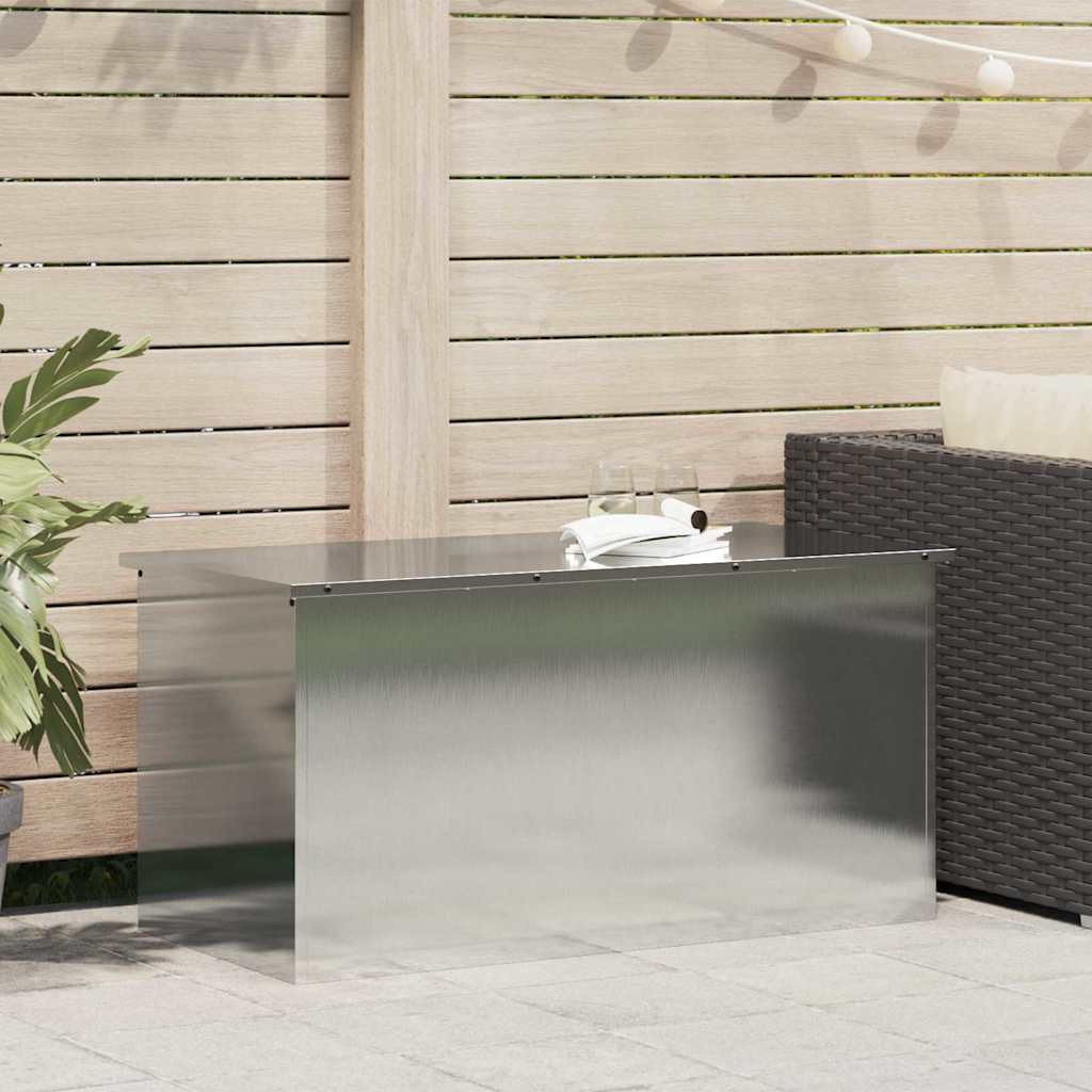vidaXL Gartenlagerkissenbox Stahl 100 x 50,5 x 50 cm 220 Silber