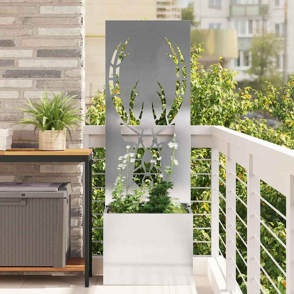 vidaXL Garten Sichtschutz-Leinwand Silber 50 x 32 x 150 cm Edelstahl