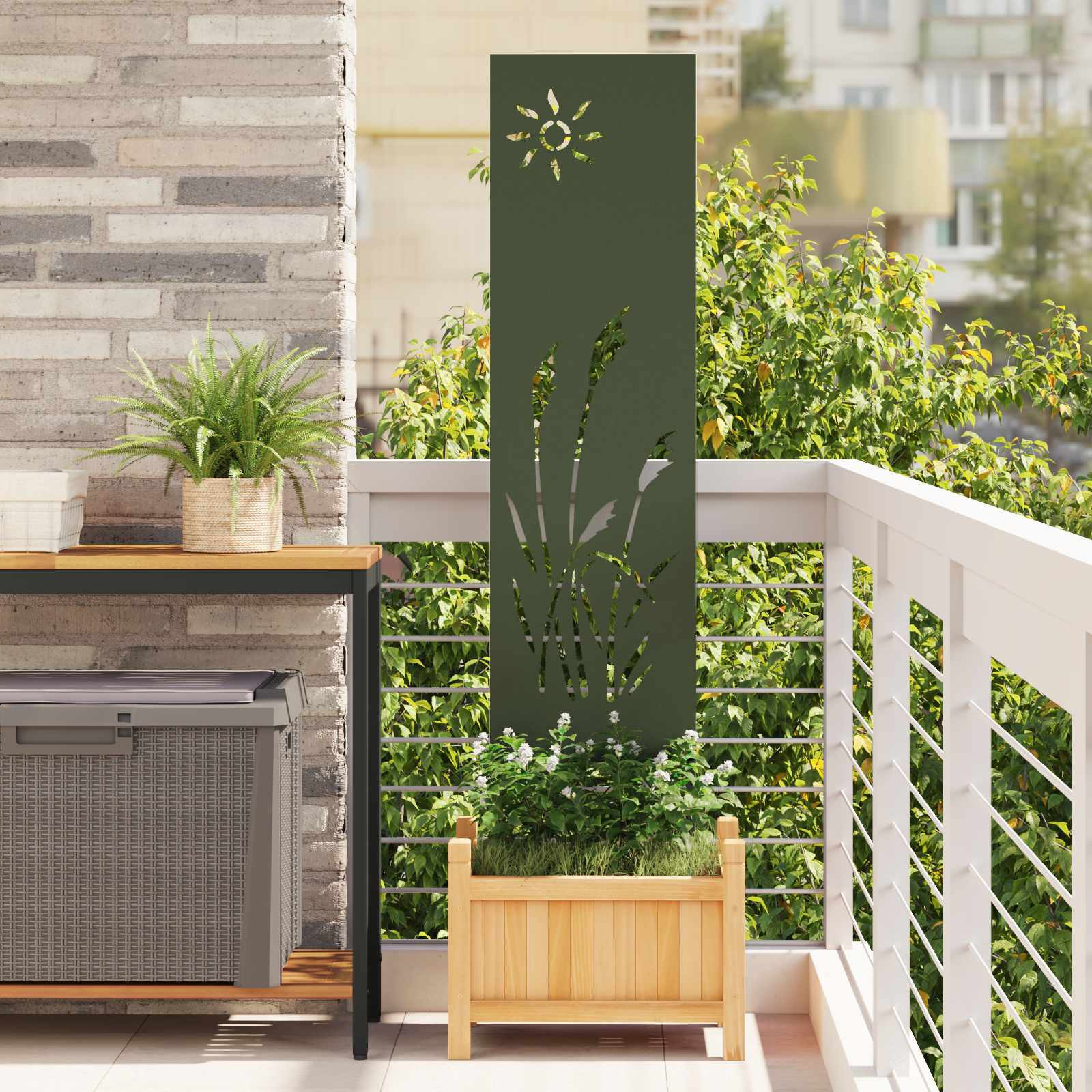 vidaXL Garten Sichtschutz-Leinwand Olivgrün 32 x 140 cm