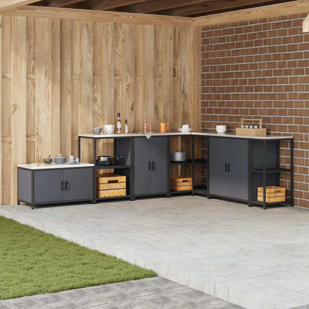 vidaXL Küchenaufbewahrungsschrank HATTEM Anthrazit 60 x 50 x 92 cm