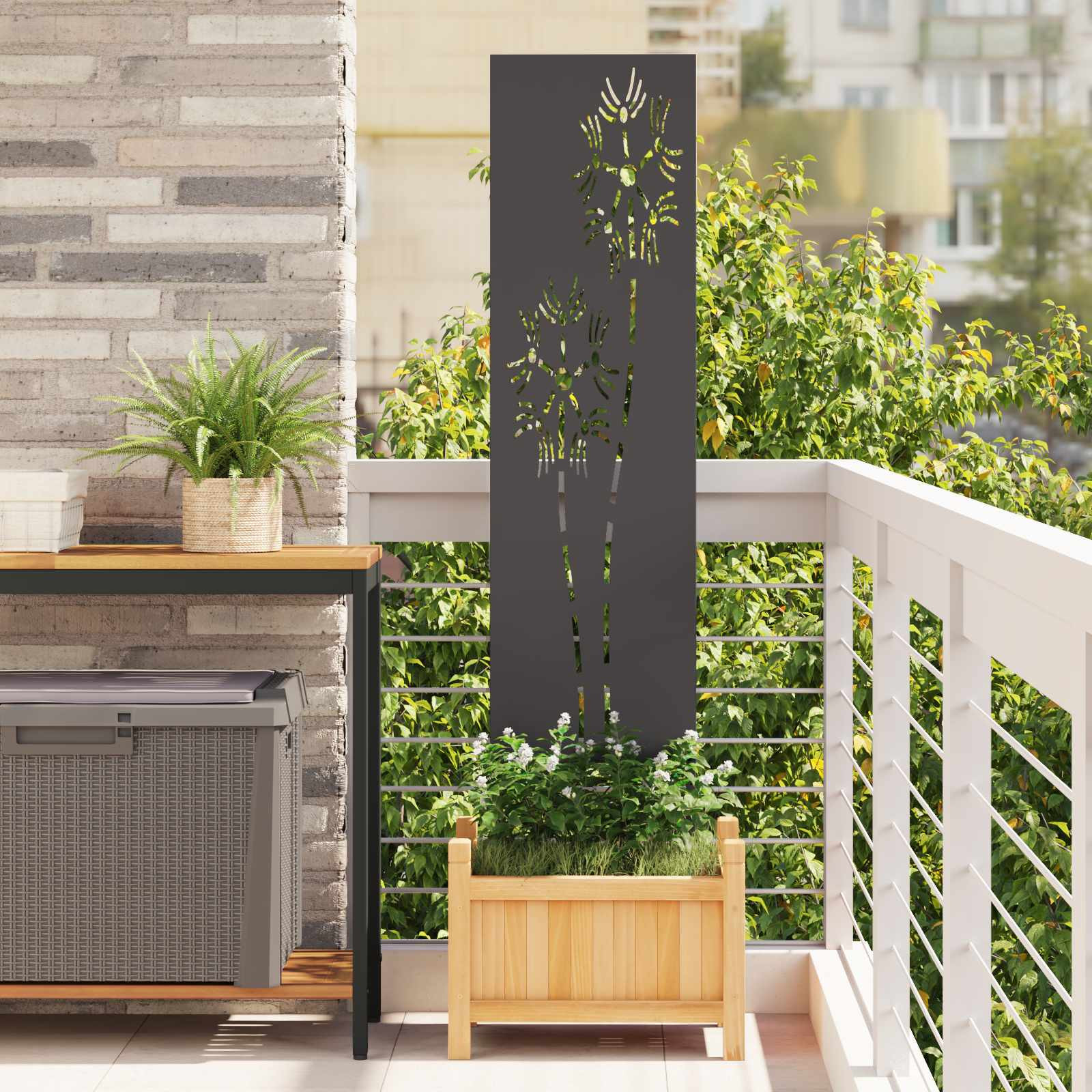 vidaXL Garten Sichtschutz-Leinwand Schwarz 32 x 140 cm