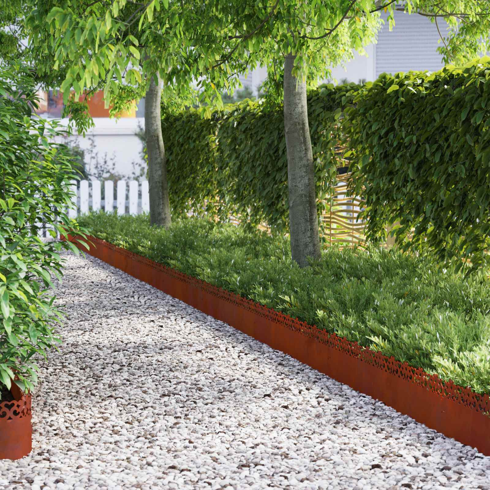 vidaXL Rasenkanten 20 pcs 103 x 0,05 x 22 cm Wetterfeststahl Rostig