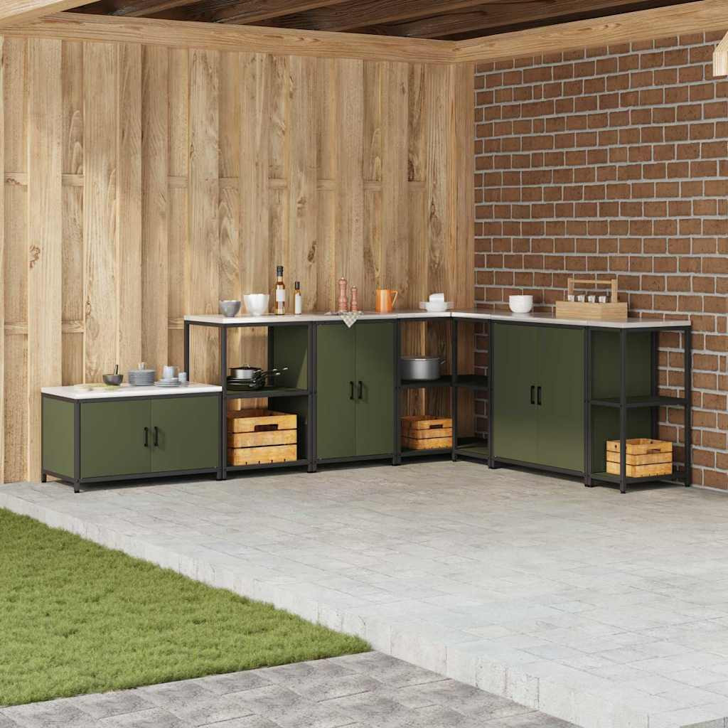 vidaXL Küchenaufbewahrungsschrank HATTEM Olivgrün 60 x 50 x 92 cm