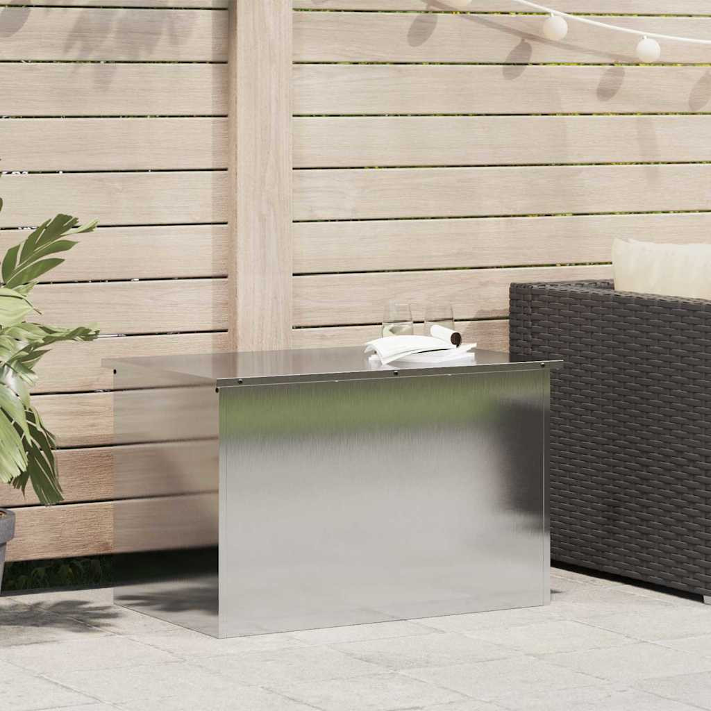 vidaXL Gartenlagerkissenbox Stahl 80 x 50,5 x 50 cm 220 Silber