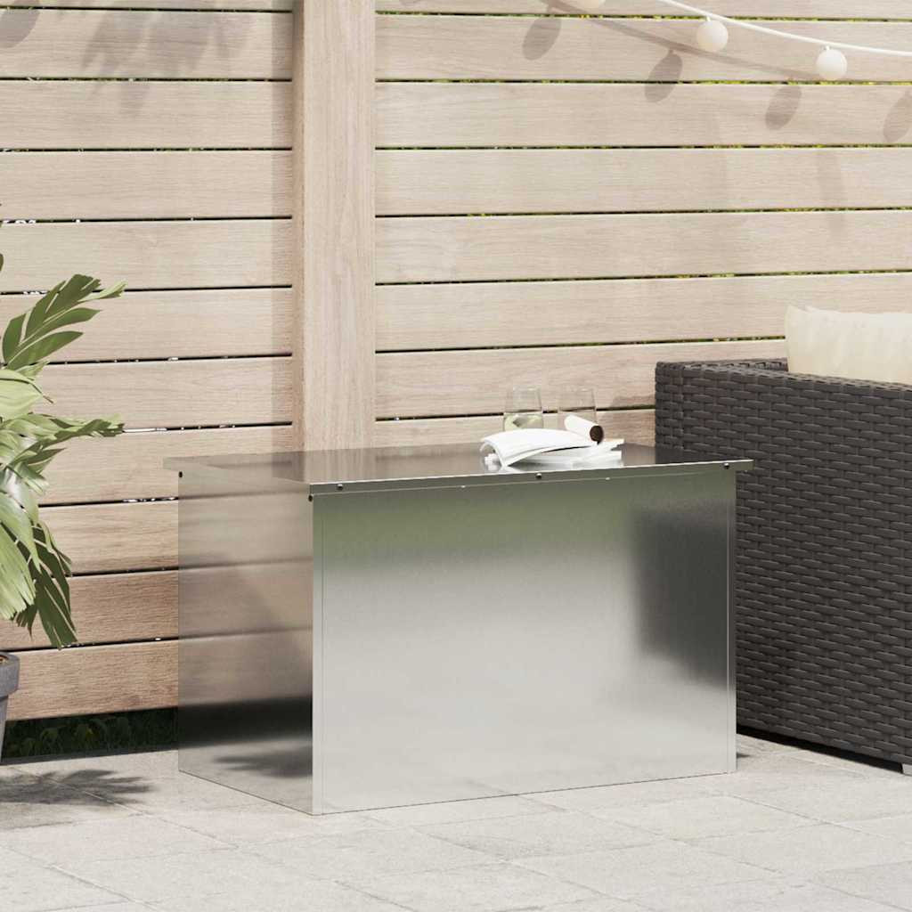 vidaXL Gartenlagerkissenbox Stahl 80 x 50,5 x 50 cm 175 L Silber