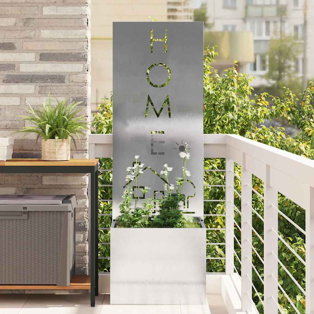 vidaXL Garten Sichtschutz-Leinwand Silber 50 x 32 x 150 cm Edelstahl