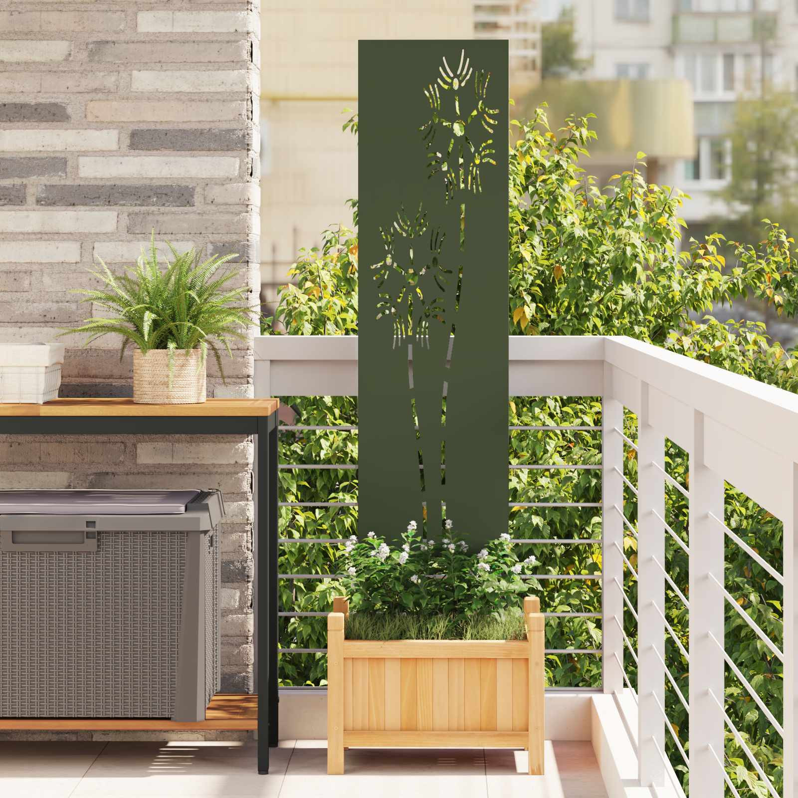 vidaXL Garten Sichtschutz-Leinwand Olivgrün 32 x 140 cm