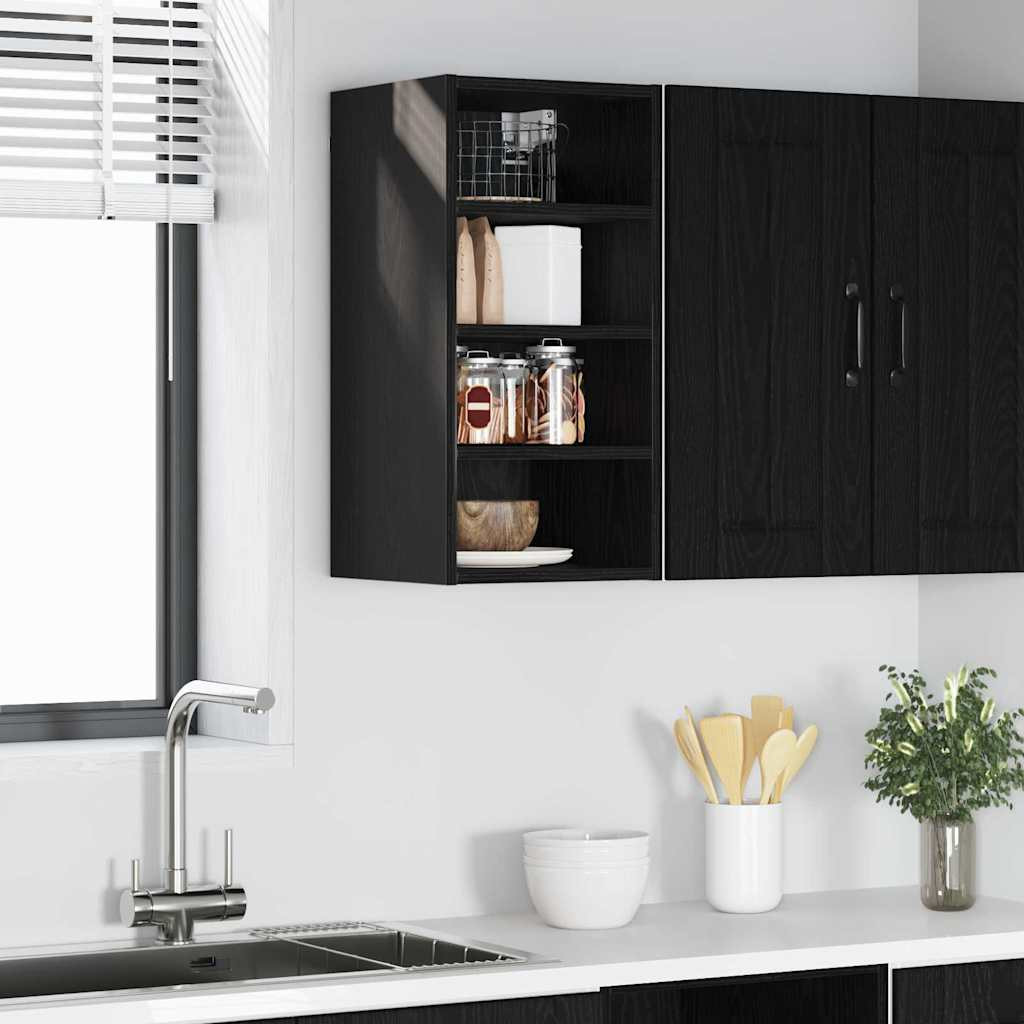 vidaXL Hängeschrank mit Regal Schwarz Eichen-Optik 30 x 29,5 x 60 cm