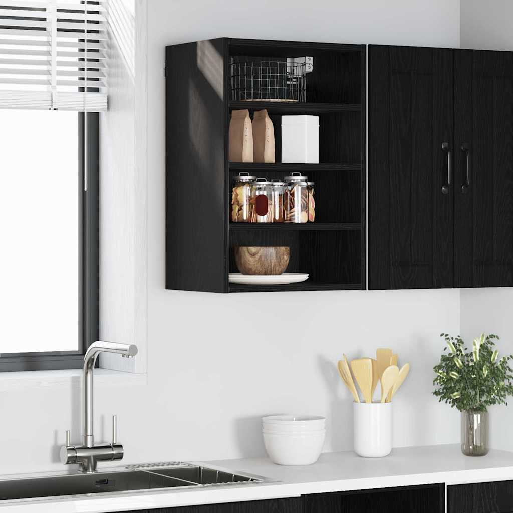 vidaXL Hängeschrank mit Regal Schwarz Eichen-Optik 40 x 29,5 x 60 cm