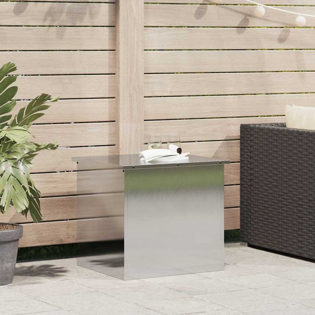 vidaXL Gartenlagerkissenbox Stahl 55 x 50,5 x 50 cm Silber