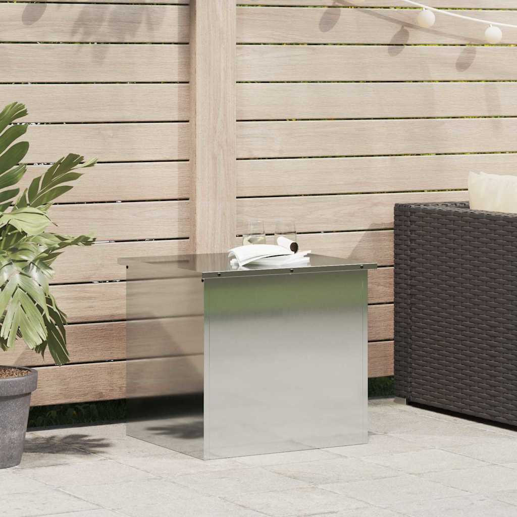 vidaXL Gartenlagerkissenbox Stahl 55 x 50,5 x 50 cm Silber