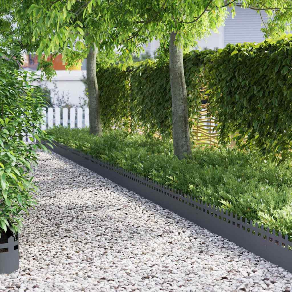 vidaXL Rasenkanten 30 pcs 103 x 0,05 x 22 cm Stahl Anthrazit