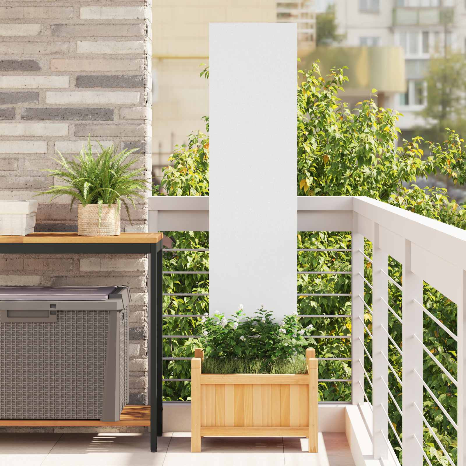 vidaXL Garten Sichtschutz-Leinwand Weiß 32 x 140 cm