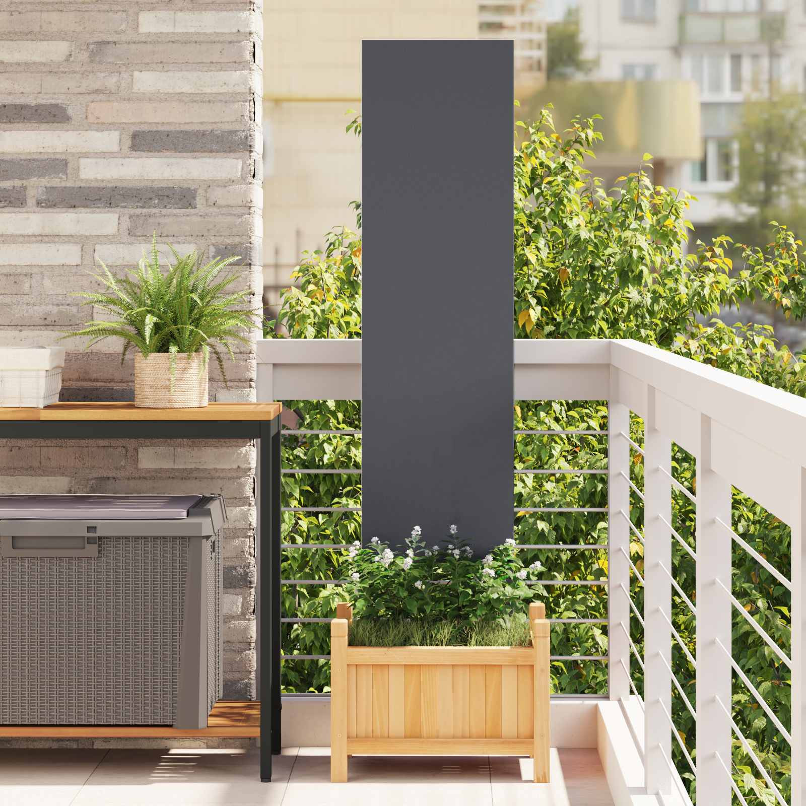 vidaXL Garten Sichtschutz-Leinwand Anthrazit 32 x 140 cm