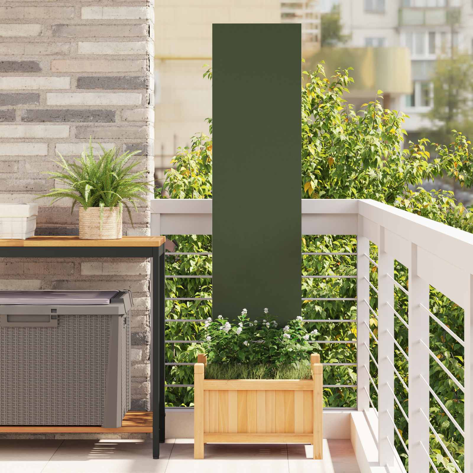vidaXL Garten Sichtschutz-Leinwand Olivgrün 32 x 140 cm