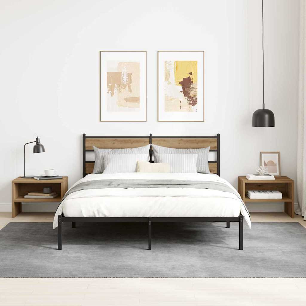 vidaXL Nachttisch 2 Stk. Artisan-Eiche 40 x 40 x 30 cm Holzwerkstoff