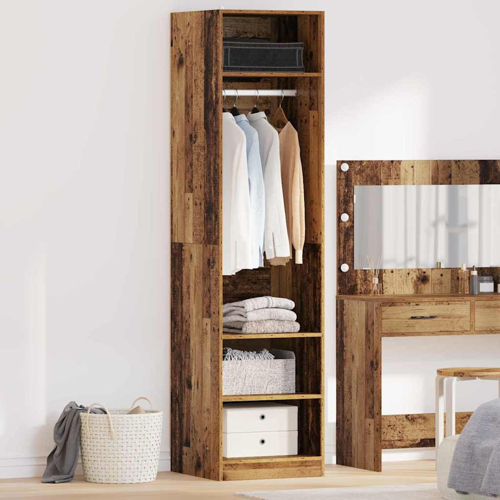 vidaXL Kleiderschrank mit Regal Altholz 50 x 50 x 200 cm Holzwerkstoff