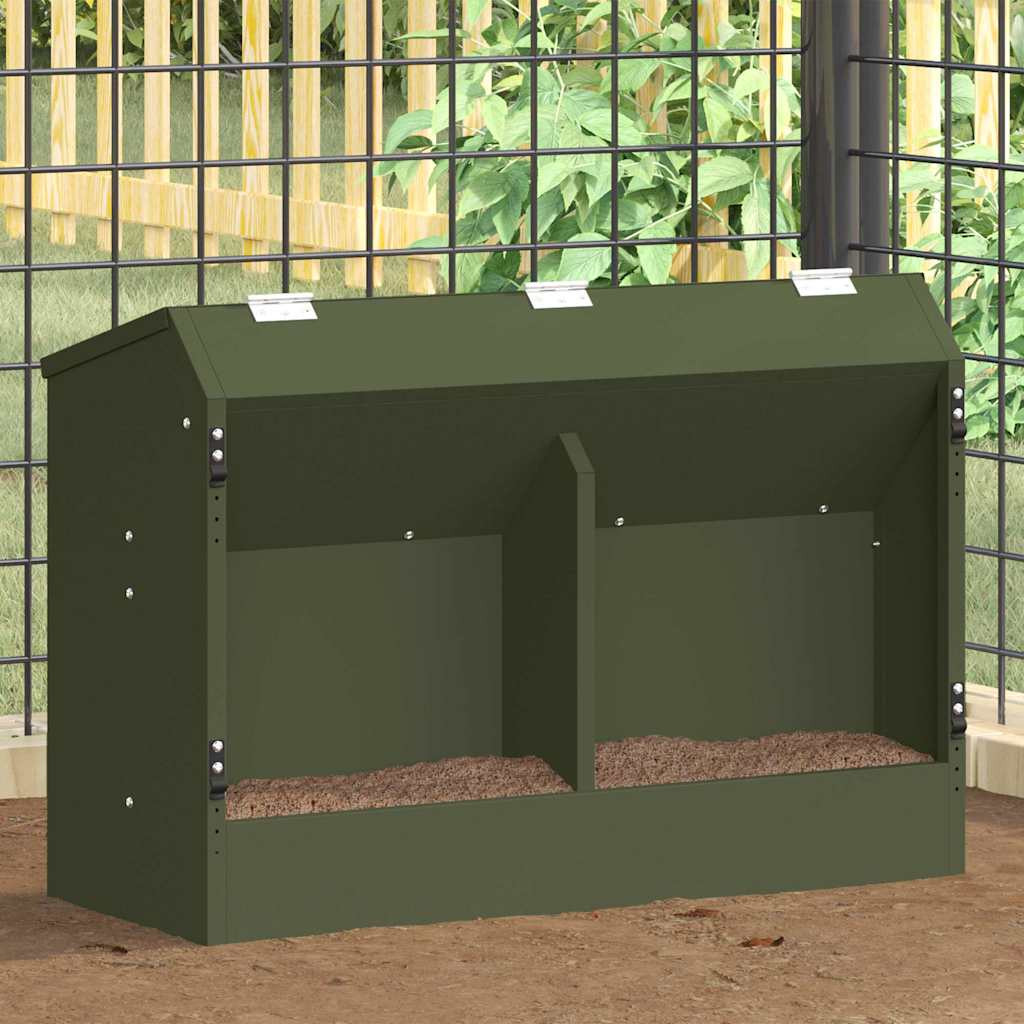 vidaXL Kaninchenfütterer Olive Grün 64,5 x 25,5 x 45,5 cm