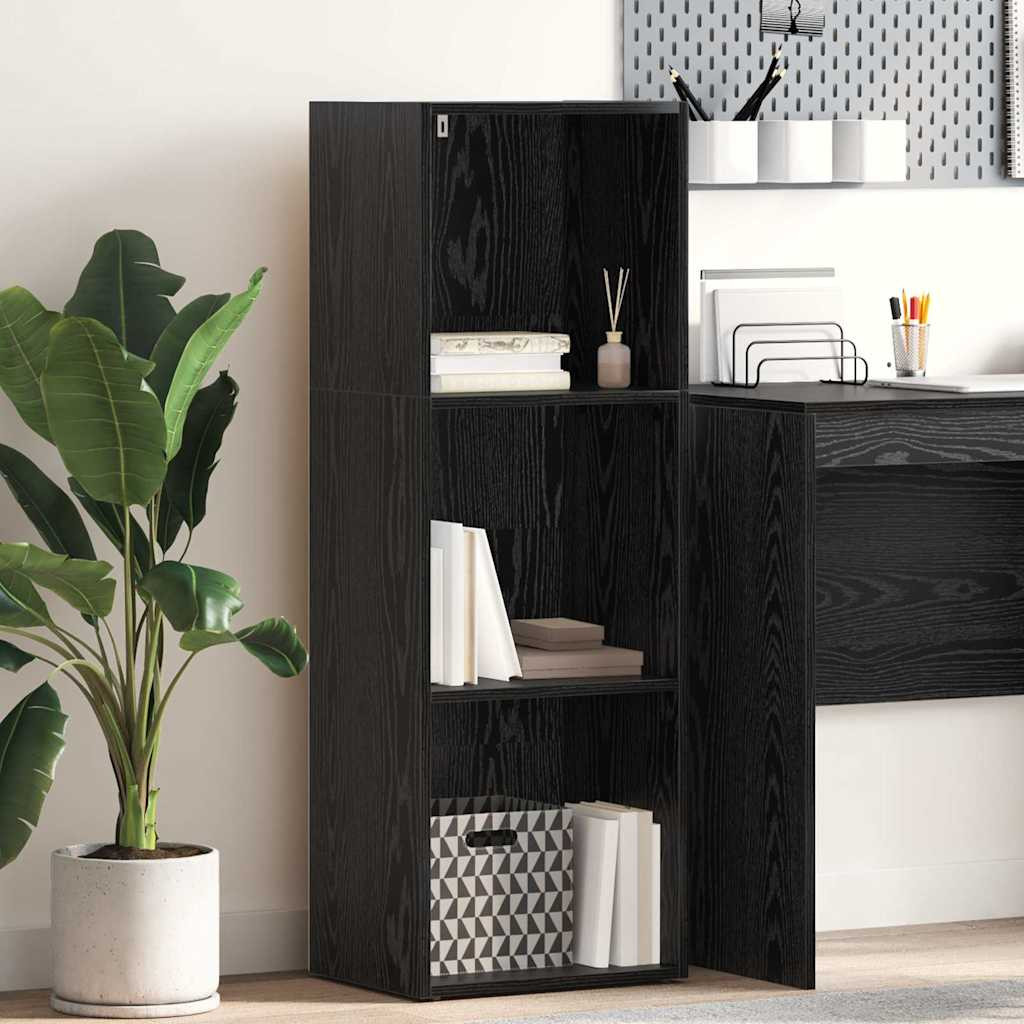 vidaXL Bücherregal Schwarz Eichen-Optik 40 x 30 x 114 cm Holzwerkstoff