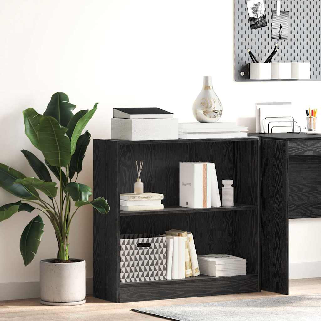 vidaXL Bücherregal Schwarz Eichen-Optik 80 x 24 x 76 cm Holzwerkstoff
