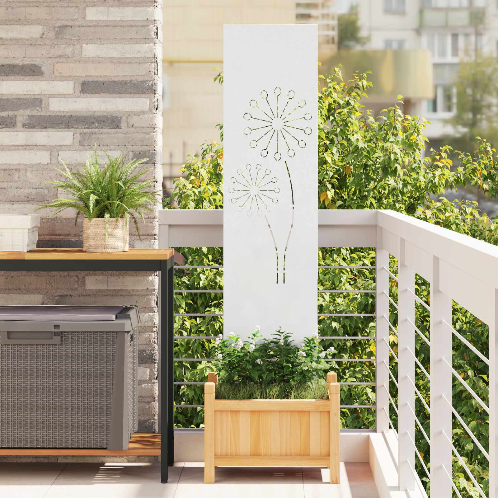 vidaXL Garten Sichtschutz-Leinwand Weiß 32 x 140 cm