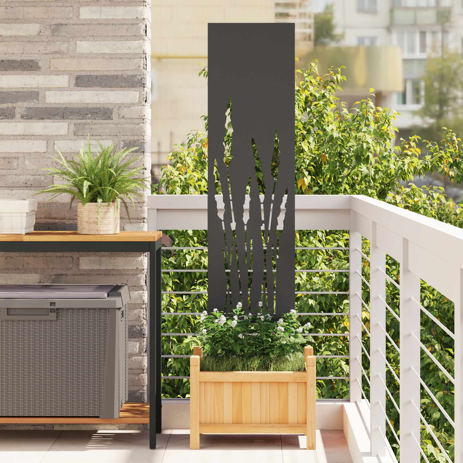 vidaXL Garten Sichtschutz-Leinwand Schwarz 32 x 140 cm
