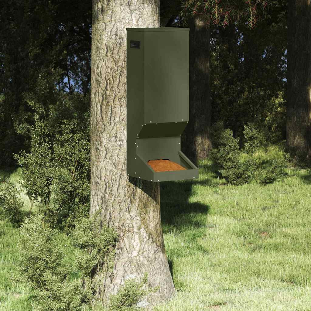 vidaXL Rehfütterer Olive Grün 28 x 30 x 80 cm Kaltgewalzter Stahl