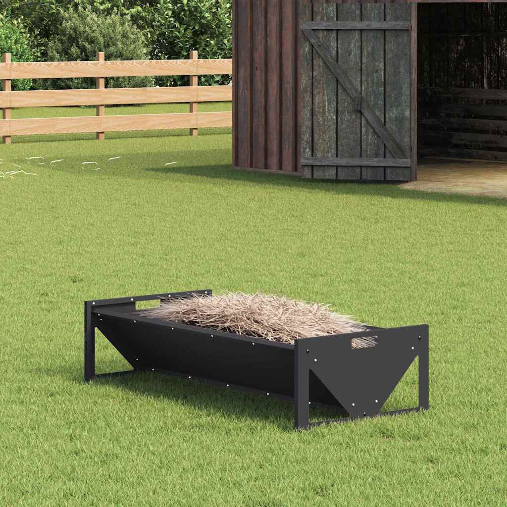 vidaXL Futtertröge für Nutztiere Schwarz 108 x 50 x 28 cm