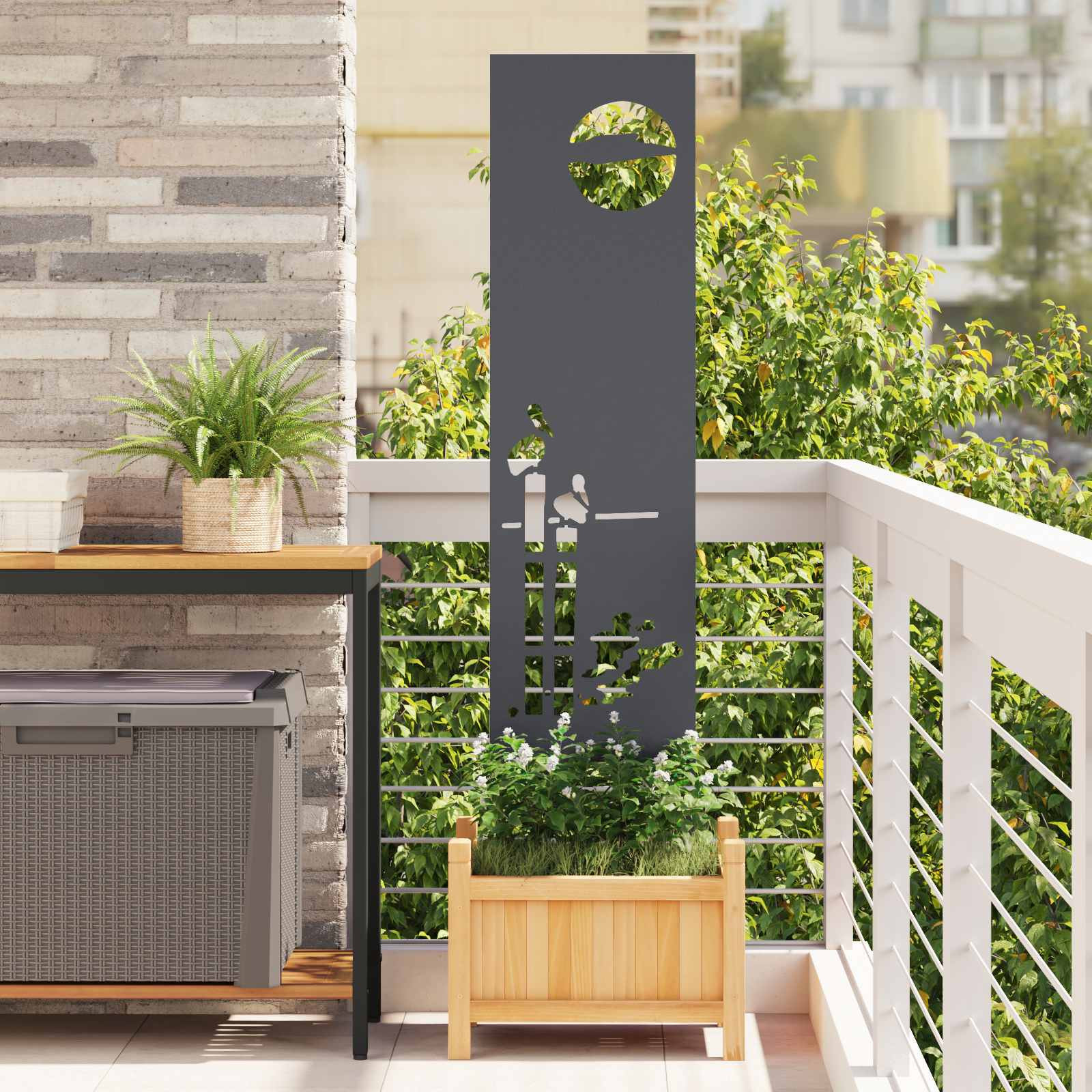 vidaXL Garten Sichtschutz-Leinwand Anthrazit 32 x 140 cm