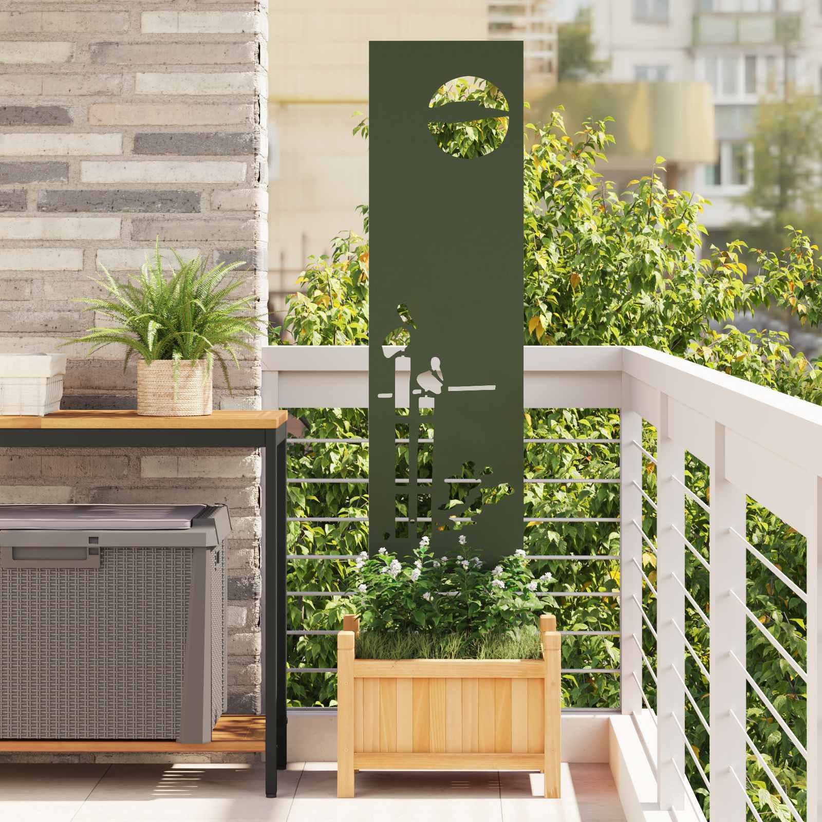 vidaXL Garten Sichtschutz-Leinwand Olivgrün 32 x 140 cm