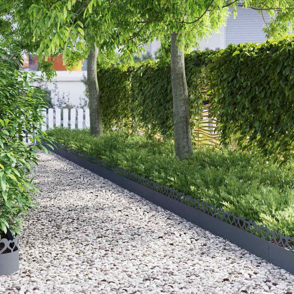 vidaXL Rasenkanten 30 pcs 103 x 0,05 x 22 cm Stahl Anthrazit