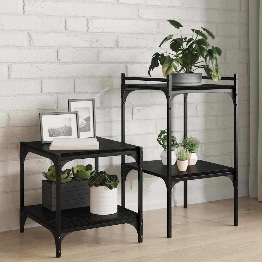 vidaXL Regalbrett 4 pcs Schwarz 40 x 40 x 1,5 cm Holzwerkstoff