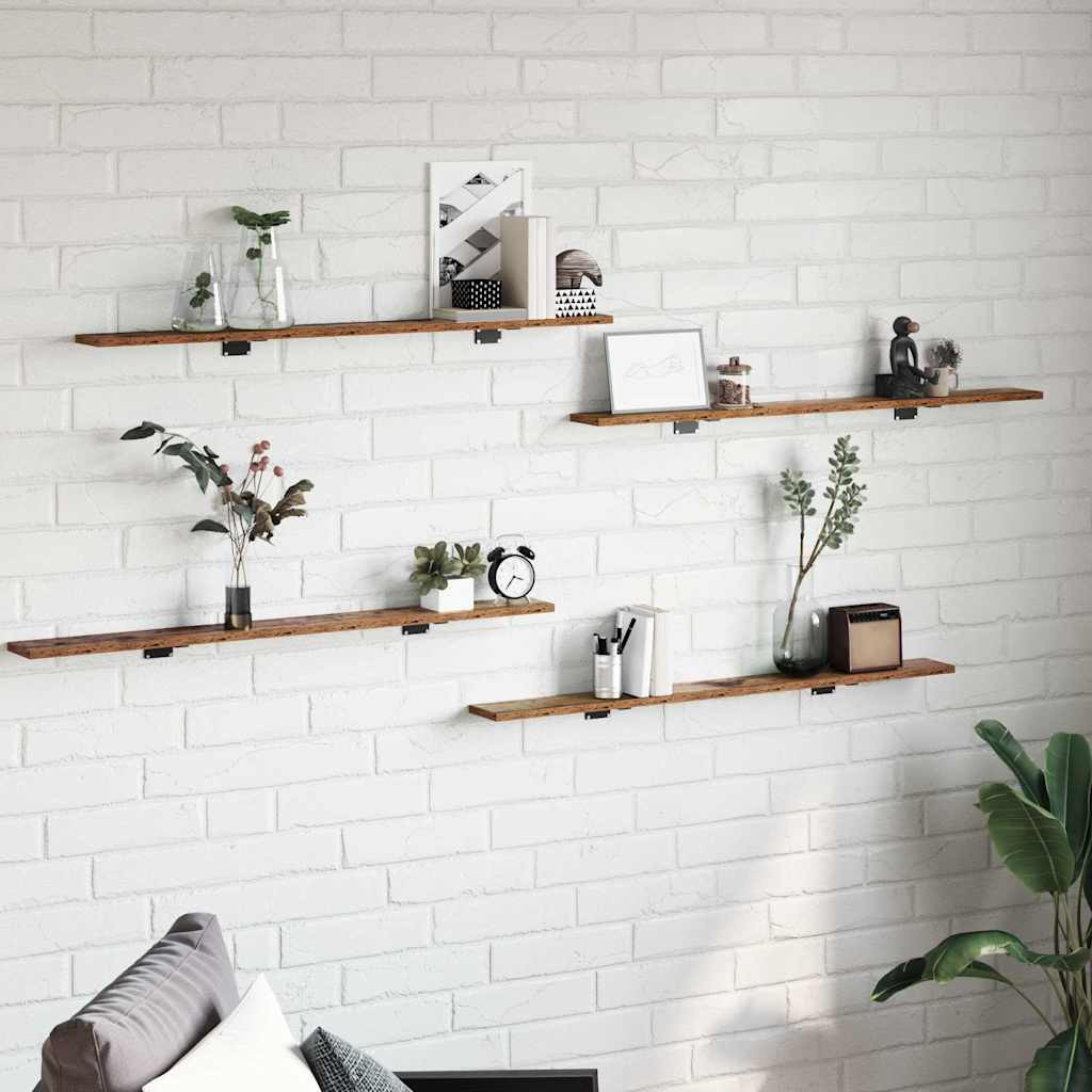 vidaXL Regalbrett 4 pcs Braun 100 x 10 x 1,5 cm Holzwerkstoff