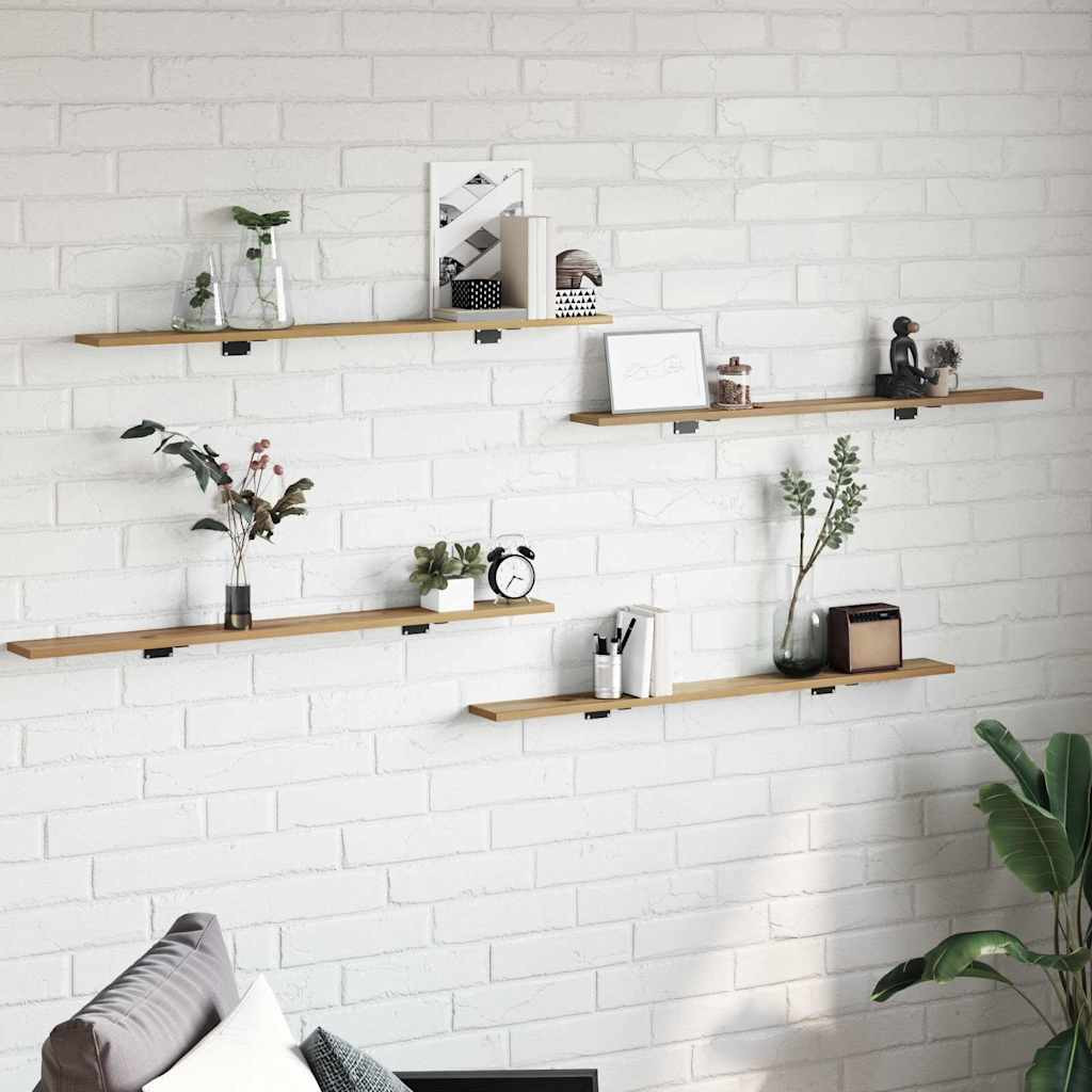 vidaXL Regalbrett 3 Ebenen 4 pcs 100 x 10 x 1,5 cm Holzwerkstoff Braun