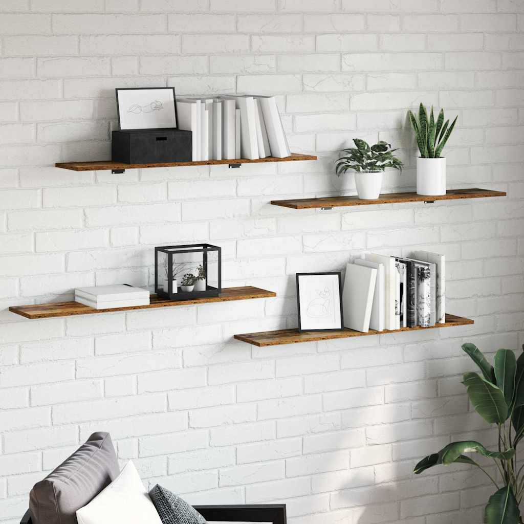 vidaXL Regalbrett 4 pcs Braun 100 x 20 x 1.5 cm Holzwerkstoff