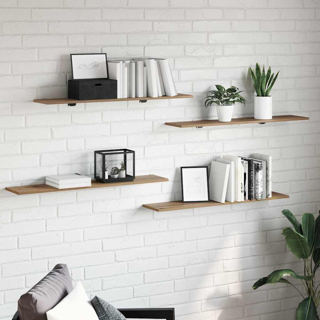 vidaXL Regalbrett 3 Ebenen 4 pcs 100 x 20 x 1.5 cm Holzwerkstoff Braun