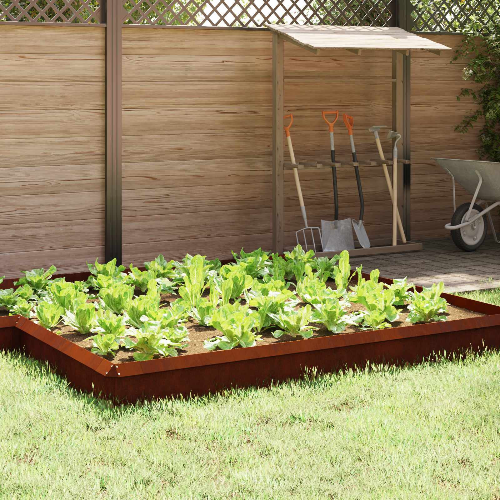 vidaXL Schneckenzaun 50 x 3,5 x 25 cm Wetterfeststahl Rostig