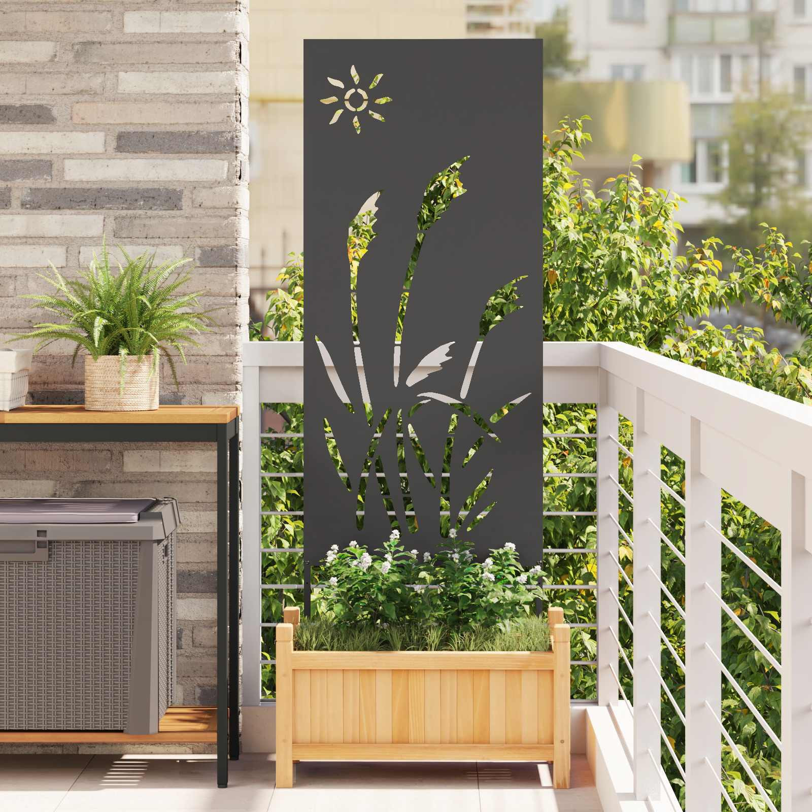 vidaXL Garten Sichtschutz-Leinwand Schwarz 50 x 140 cm