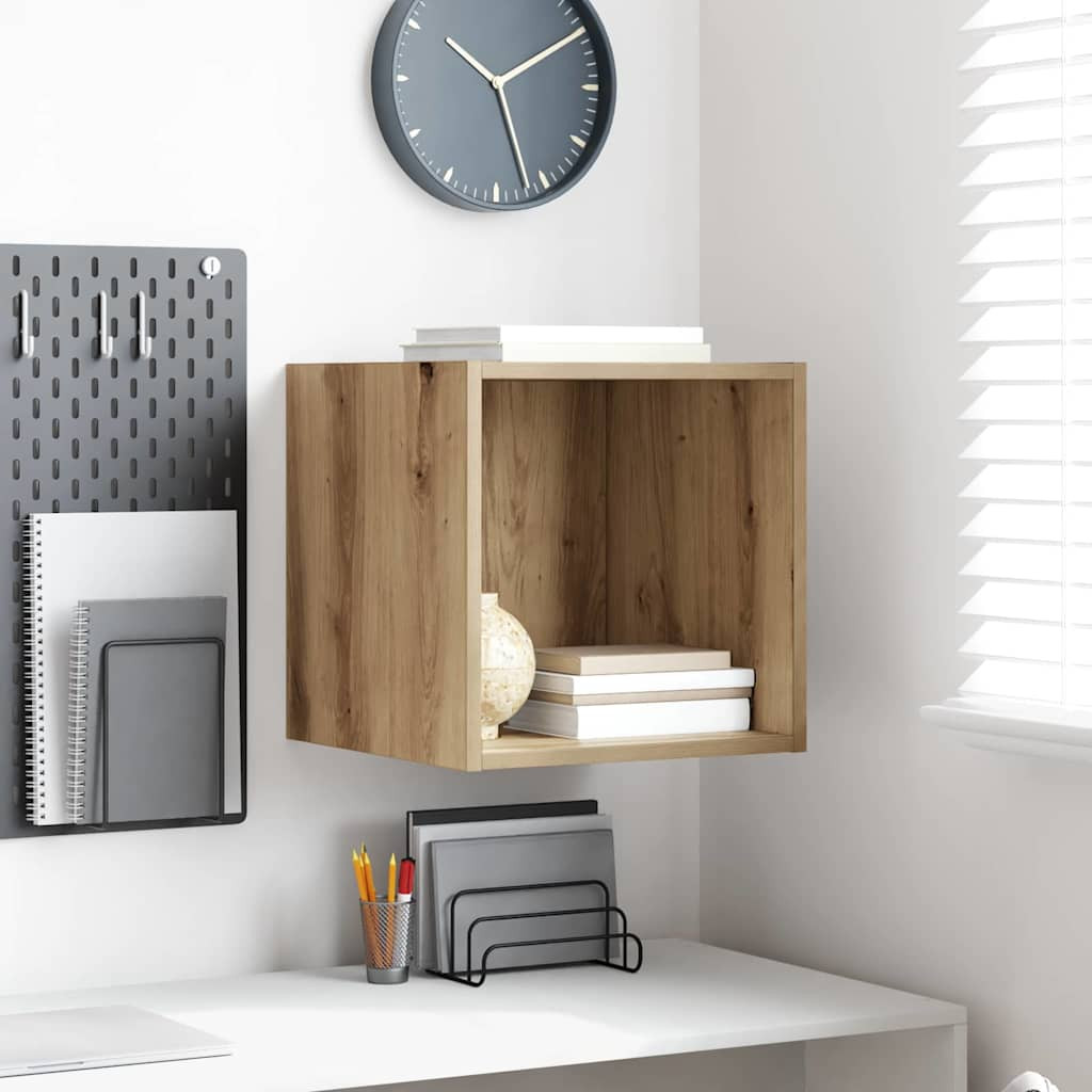 vidaXL Wandschrank Wandhalterung Artisan-Eiche 37 x 37 x 37 cm