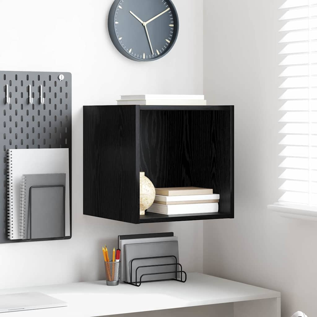vidaXL Wandschrank Schwarz Eichen-Optik 37 x 37 x 37 cm Holzwerkstoff