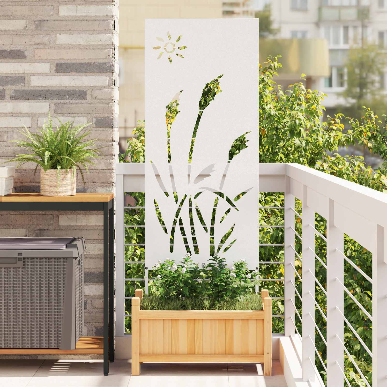 vidaXL Garten Sichtschutz-Leinwand Weiß 50 x 140 cm