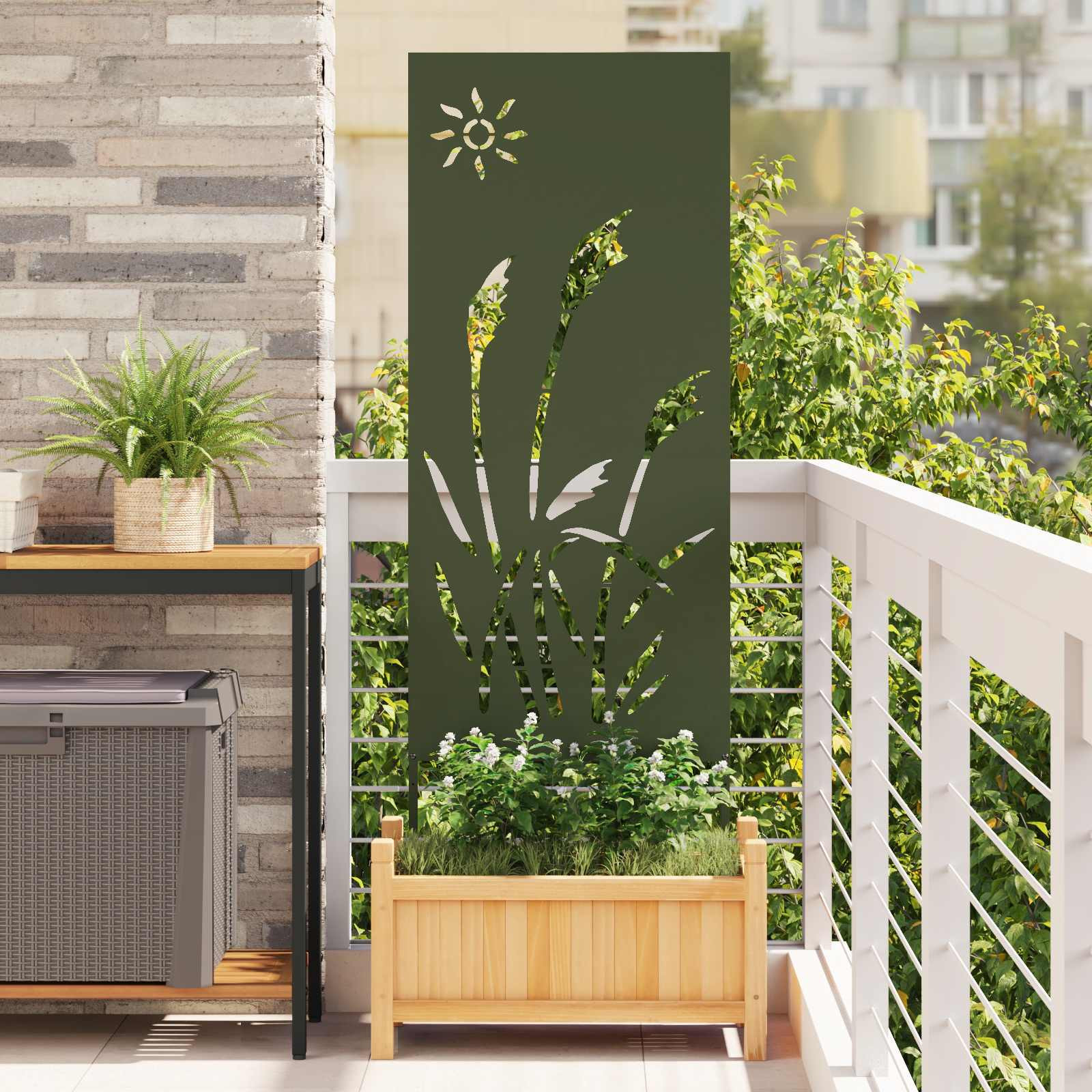 vidaXL Garten Sichtschutz-Leinwand Olivgrün 50 x 140 cm