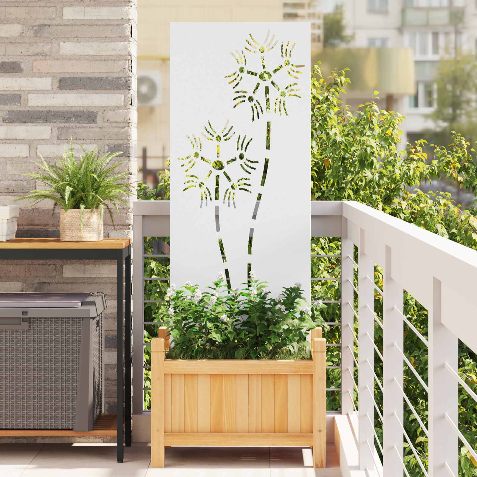 vidaXL Garten Sichtschutz-Leinwand Weiß 50 x 140 cm